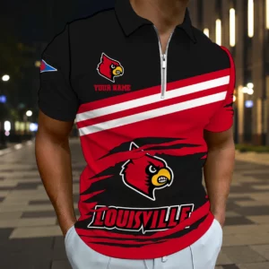 Limited Edition – Customized NCAA Louisville Cardinals Zip Polo Shirt