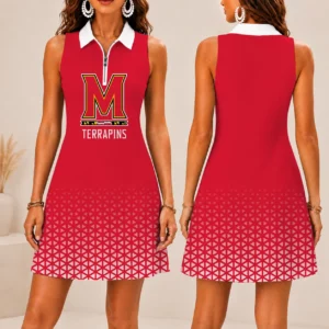 Limited Edition – Customized NCAA Maryland Terrapins Women’s Zip Sleeveless Polo Dress