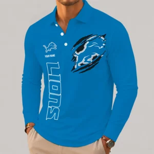 Limited Edition – Customized NFL Detroit Lions Long Sleeve Polo Shirt