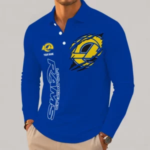 Limited Edition – Customized NFL Los Angeles Rams Long Sleeve Polo Shirt