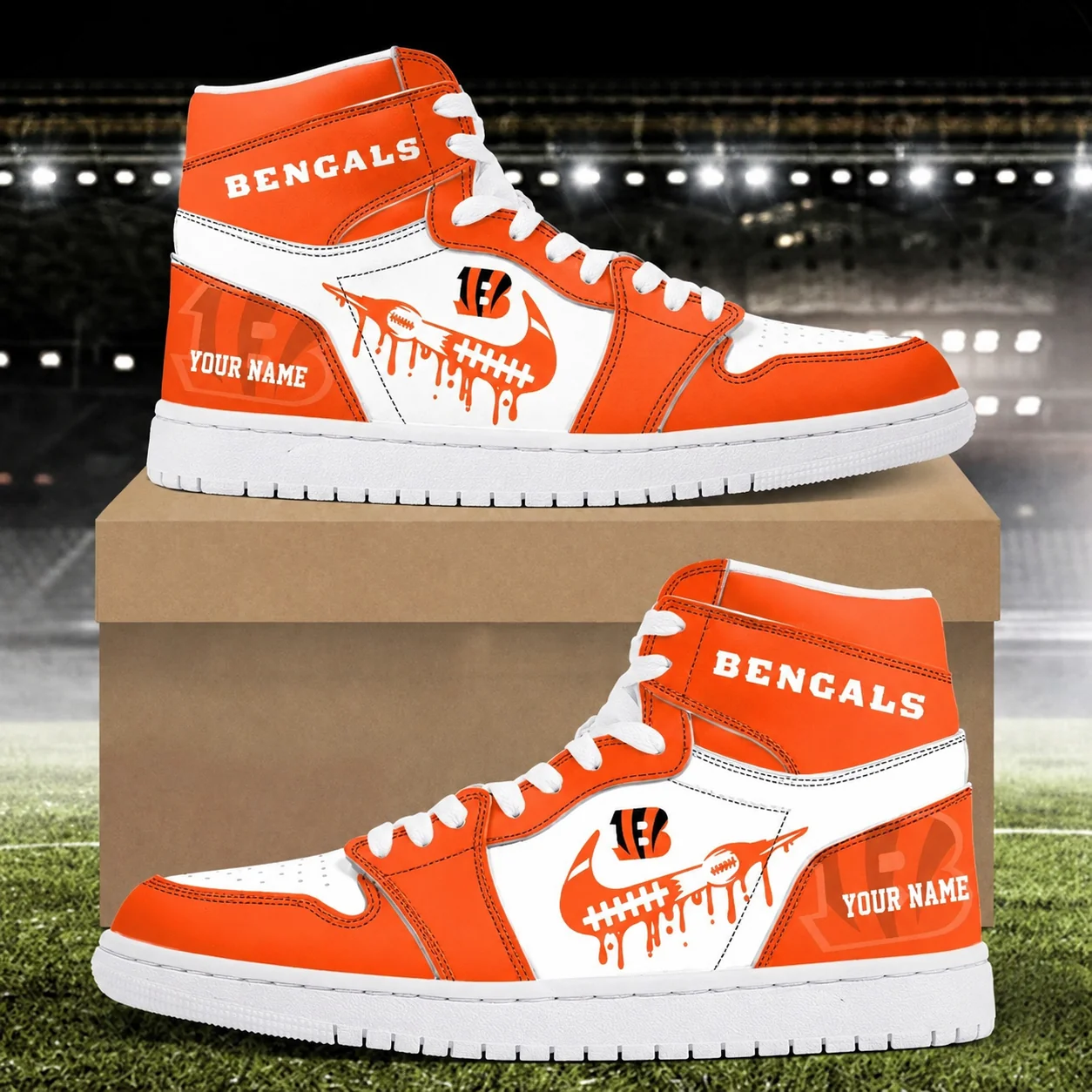 Limited Edition – Customized NFL Cincinnati Bengals Air Jordan 1 Sneakers
