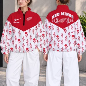 Limited Edition – Customized NHL Detroit Red Wings V-Neck Zipper Sweatshirt Jacket