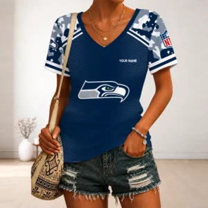 Limited Edition – Customized NFL Seatlle Seahawks V-Neck Female Shirt
