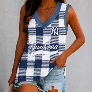 Limited Edition – Customized MLB New York Yankees Women’s V-Neck Tank Top