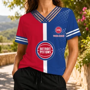 Limited Edition – Customized NBA Detroit Pistons V-Neck Shirt