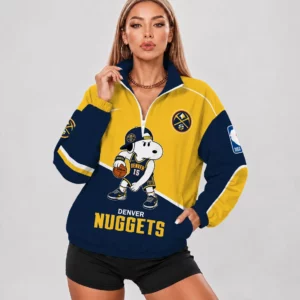 Limited Edition – Customized NBA Denver Nuggets V-Neck Zipper Sweatshirt Jacket