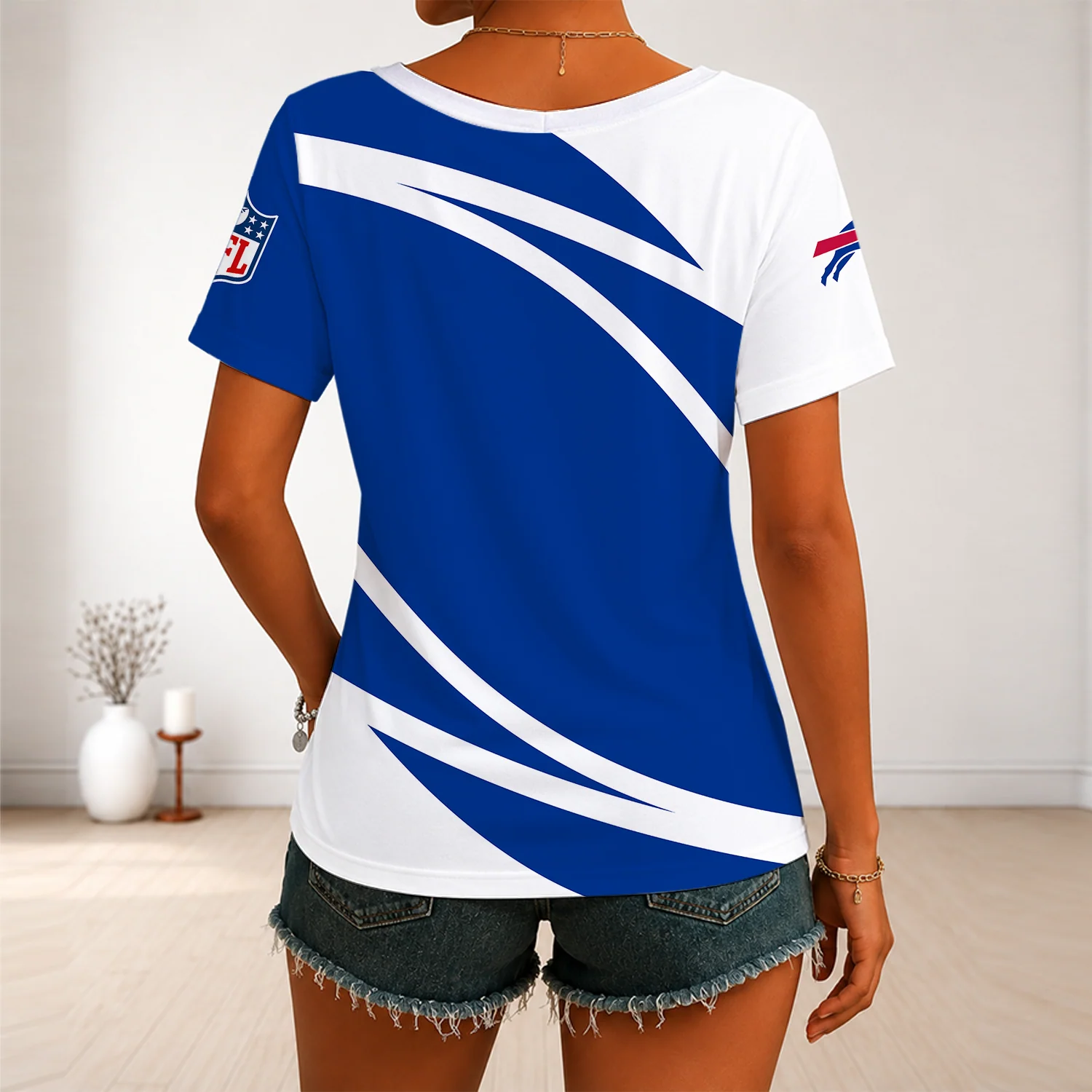 Limited Edition – Customized NFL Buffalo Bills V-Neck Female Shirt - Image 2