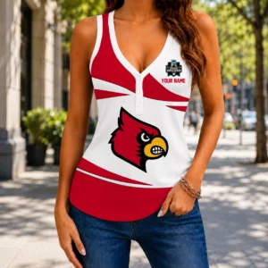 Limited Edition – Customized NCAA Louisville Cardinals Women’s V-Neck Tank Top