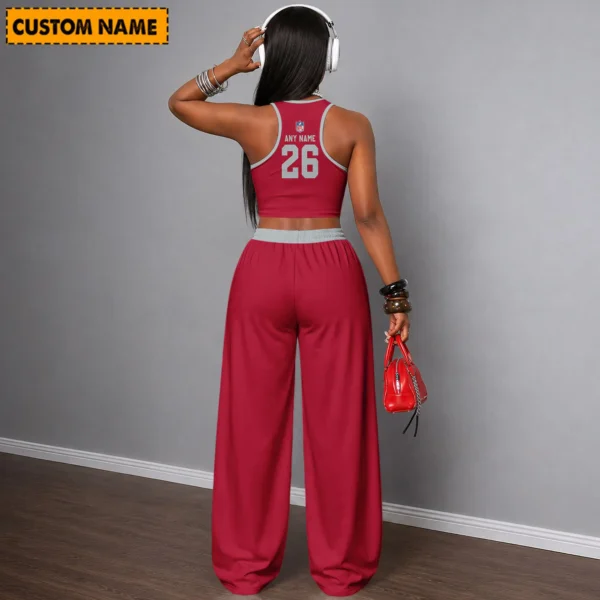 Limited Edition – Customized NFL Atlanta Falcons Women’s Crop Top & Long Pants Set - Image 2
