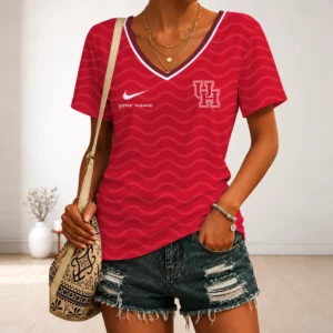Limited Edition – Customized NCAA Houston Cougars Strappy V-Neck Female Shirt