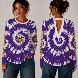 Limited Edition – Customized NFL Minnesota Vikings Women’s Back V-Cut Long-Sleeve Shirt