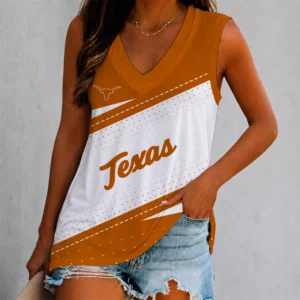 Limited Edition – Customized NCAA Texas Longhorns Women’s V-Neck Tank Top
