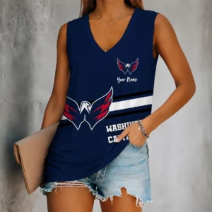 Limited Edition – Customized NHL Washington Capitals Women’s V-Neck Tank Top