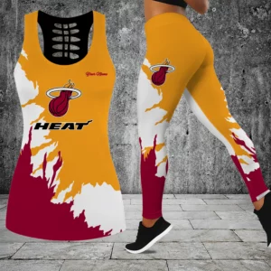 Limited Edition – Customized NBA Miami Heat Hollow Tank Top & Leggings Set