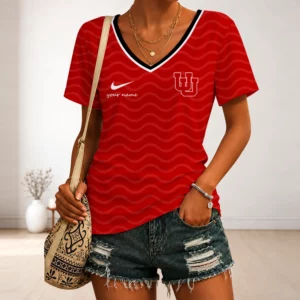 Limited Edition – Customized NCAA Utah Utes V-Neck Female Shirt