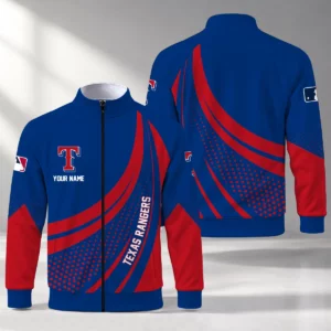 Limited Edition – Customized MLB Texas Rangers Stand Collar Jacket
