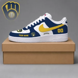 Limited Edition – Customized MLB Milwaukee Brewers Af1 Shoes