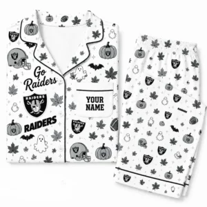 Limited Edition – Customized NFL Las Vegas Raiders Halloween Long Pajamas Set