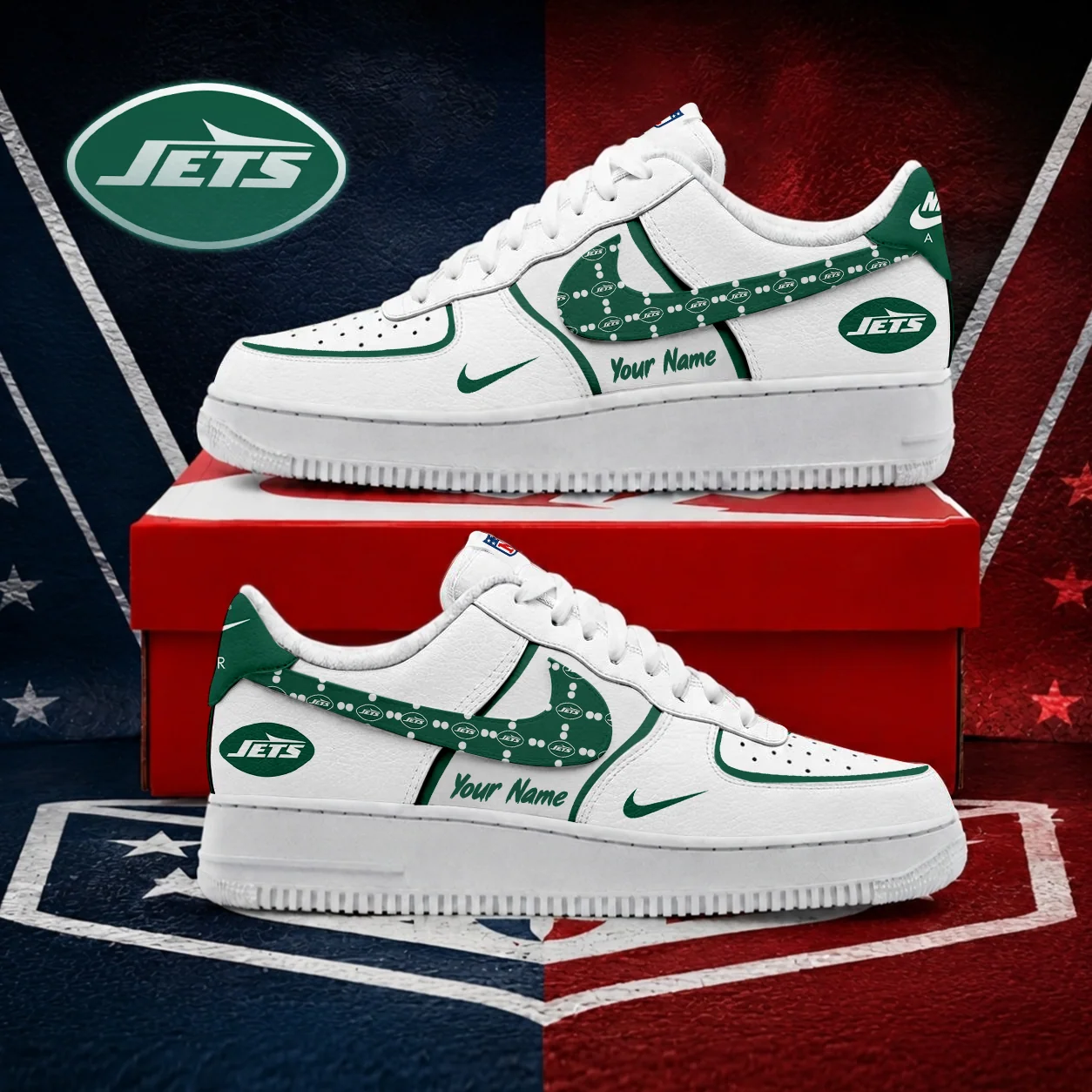Limited Edition – Customized NFL New York Jets Af1 Shoes