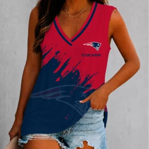 Limited Edition – Customized NFL New England Patriots Women’s V-Neck Tank Top