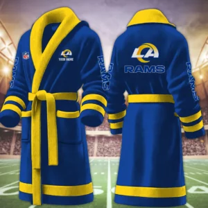 Limited Edition – Customized NFL Los Angeles Rams Multicolor Fleece Bathrobe