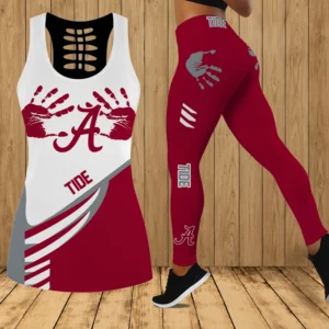 Limited Edition – Customized NCAA Alabama Crimson Tide Hollow Tank Top & Leggings Set