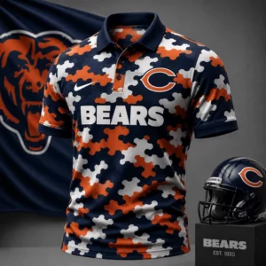 Limited Edition – Customized NFL Chicago Bears Camo Polo Shirt