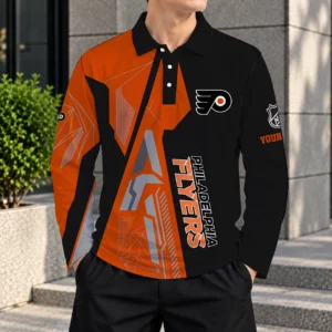 Limited Edition – Customized NHL Philadelphia Flyers Men Long Sleeve Polo