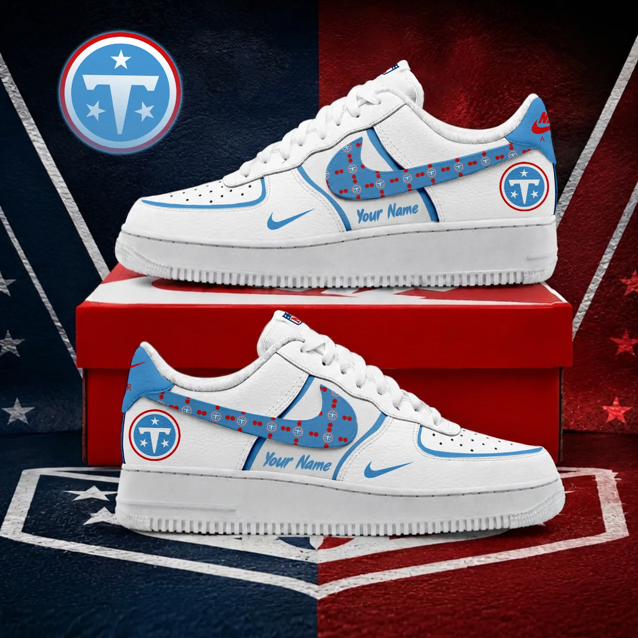 Limited Edition – Customized NFL Tennessee Titans Af1 Shoes