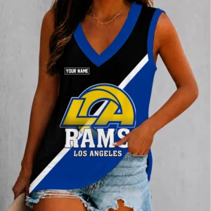 Limited Edition – Customized NFL Los Angeles Rams Women’s V-Neck Tank Top