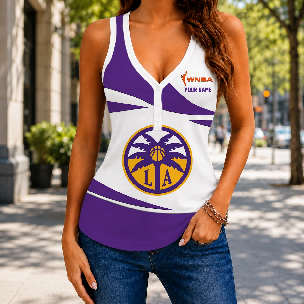 Limited Edition – New Customized WNBA Los Angeles Sparks Women’s V-Neck Tank Top