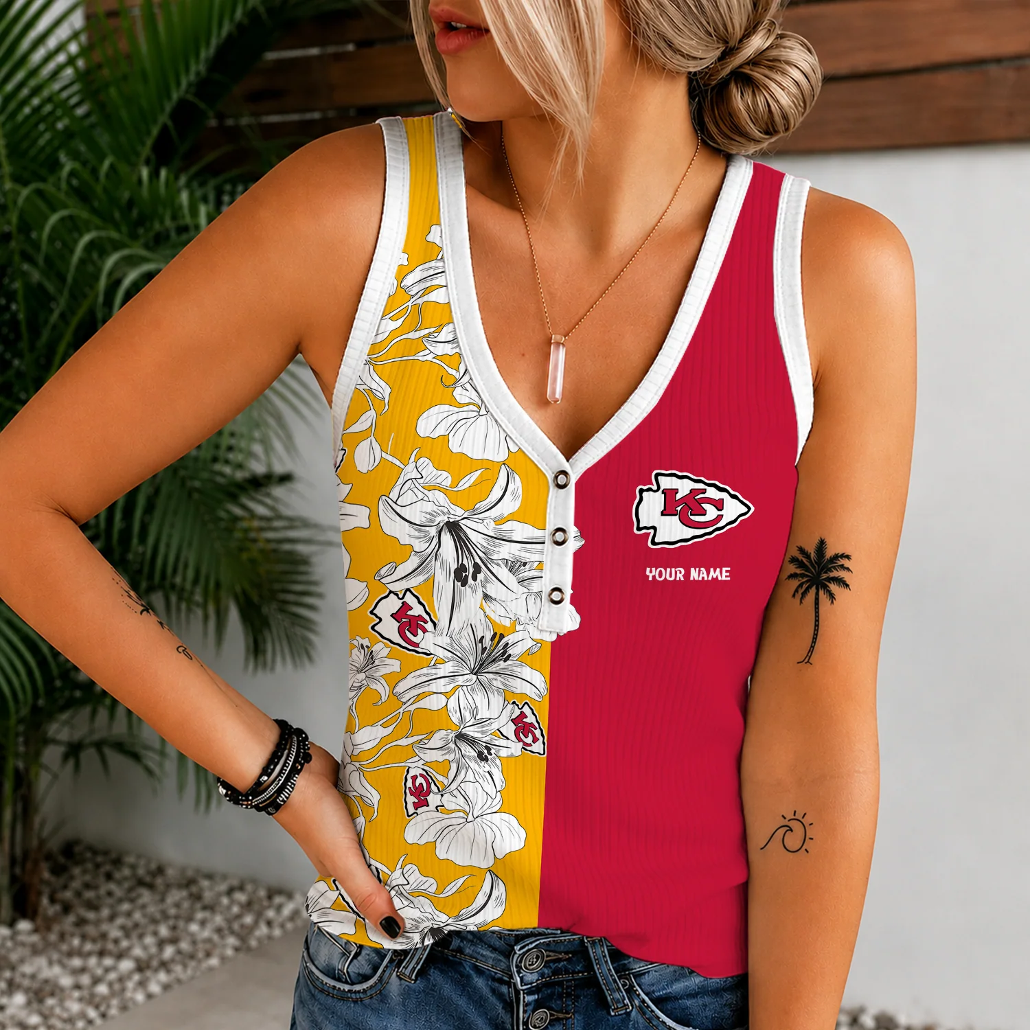 Limited Edition – Customized NFL Kansas City Chiefs Women’s V-Neck Tank Top
