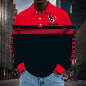 Limited Edition – Customized NFL Houston Texans Long Sleeve Polo Shirt