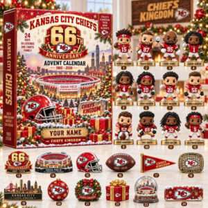 Kansas City Chiefs 66th Anniversary Advent Calendar 2026 24 Days Christmas Countdown Gift