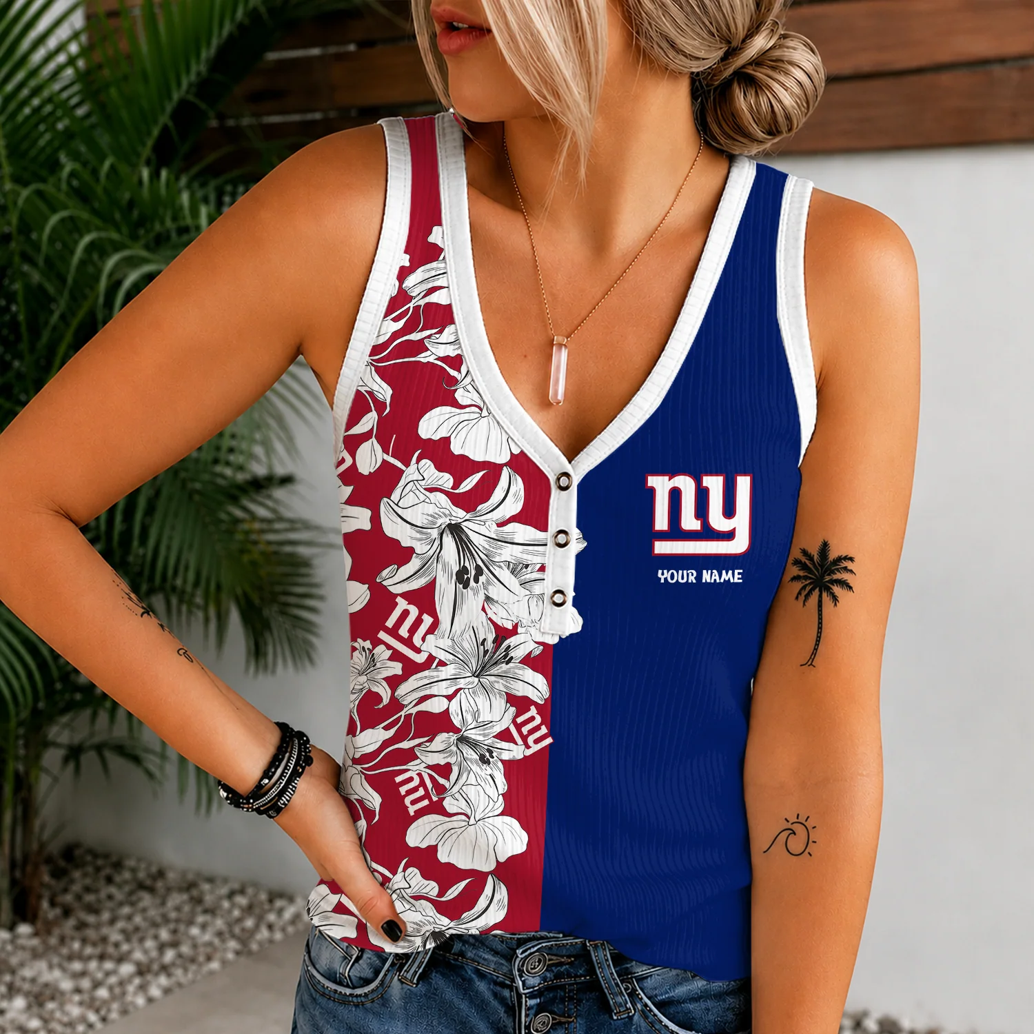 Limited Edition – Customized NFL New York Giants Women’s V-Neck Tank Top