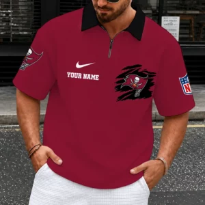 Limited Edition – Customized NFL Tampa Bay Buccaneers Quarter-Zip Polo Shirt