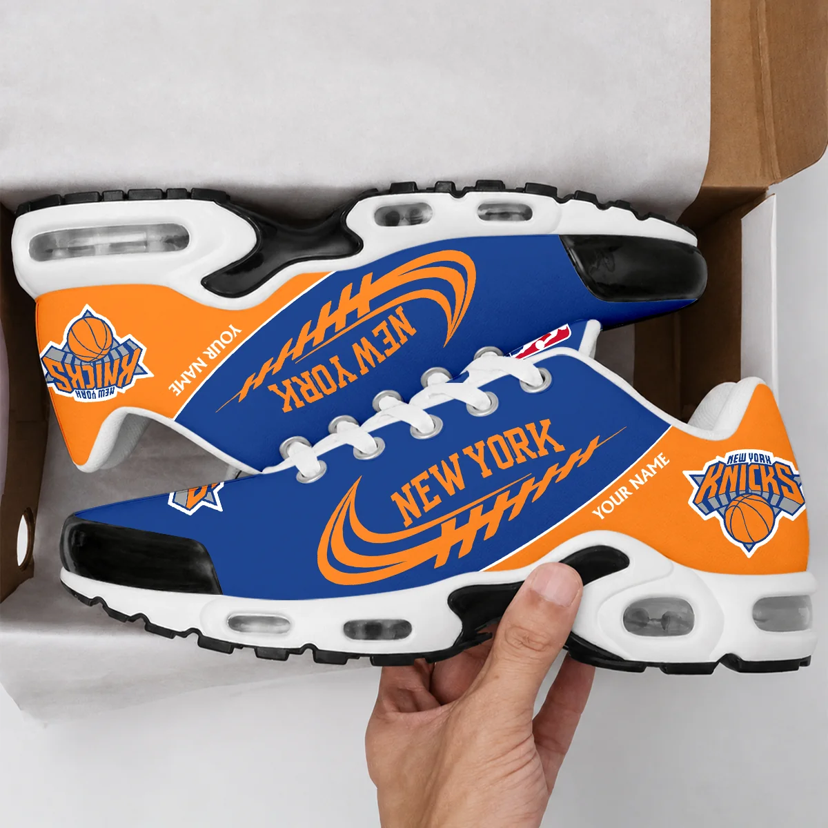 Limited Edition – Customized NBA New York Knicks Air Max Plus Sneakers