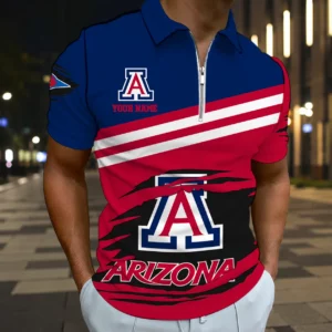 Limited Edition – Customized NCAA Arizona Wildcats Zip Polo Shirt