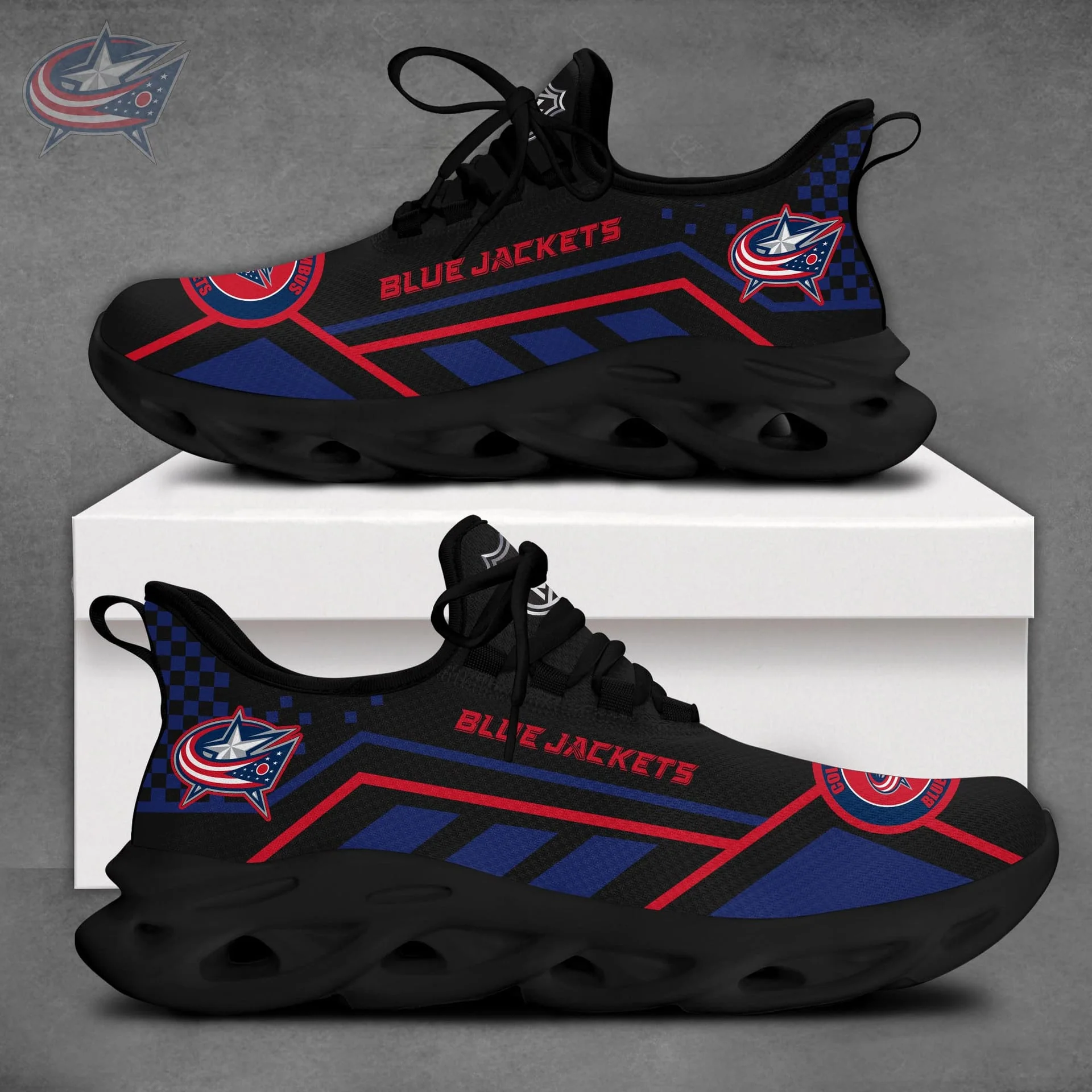 Limited Edition – Customized NHL Columbus Blue Jackets Max Soul Sneakers