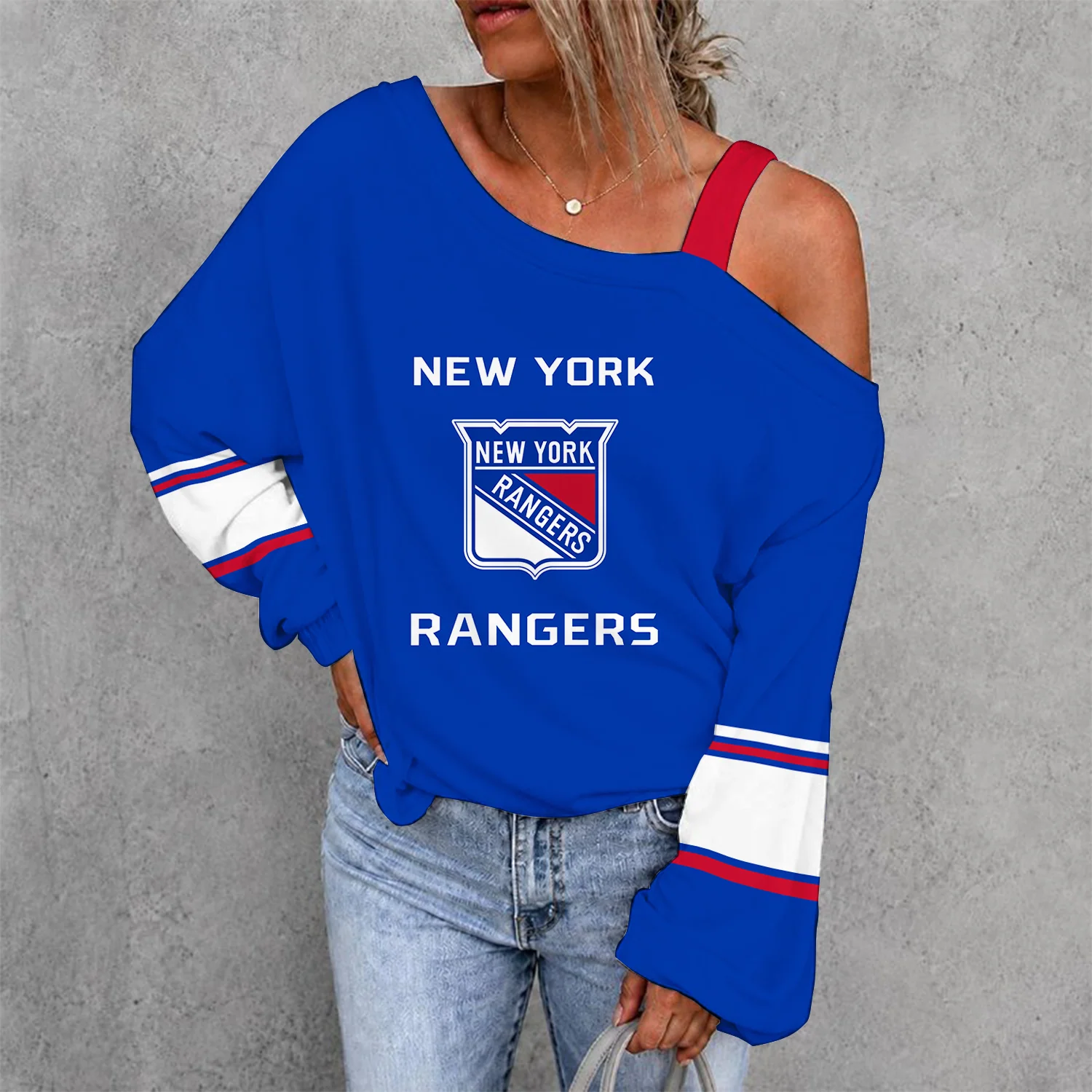 Limited Edition – Customized NHL New York Rangers Drop Shoulder Sweatshirt