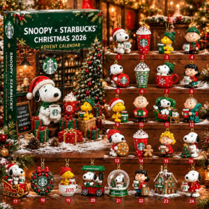 Snoopy x Starbucks Christmas Countdown Advent Calendar 2026 24 Day Christmas Countdown Gift