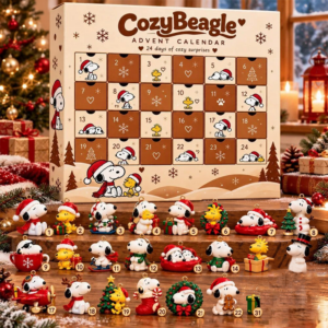 Cozy Beagle Snoopy Christmas Advent Calendar 2026 24 Day Holiday Countdown Xmas Gifts