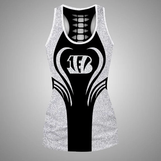 Limited Edition – Customized NFL Cincinnati Bengals Hollow Tank Top & Leggings Set - Image 2