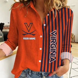 Limited Edition – Customized NCAA Virginia Cavaliers Women Casual Shirt For Fan