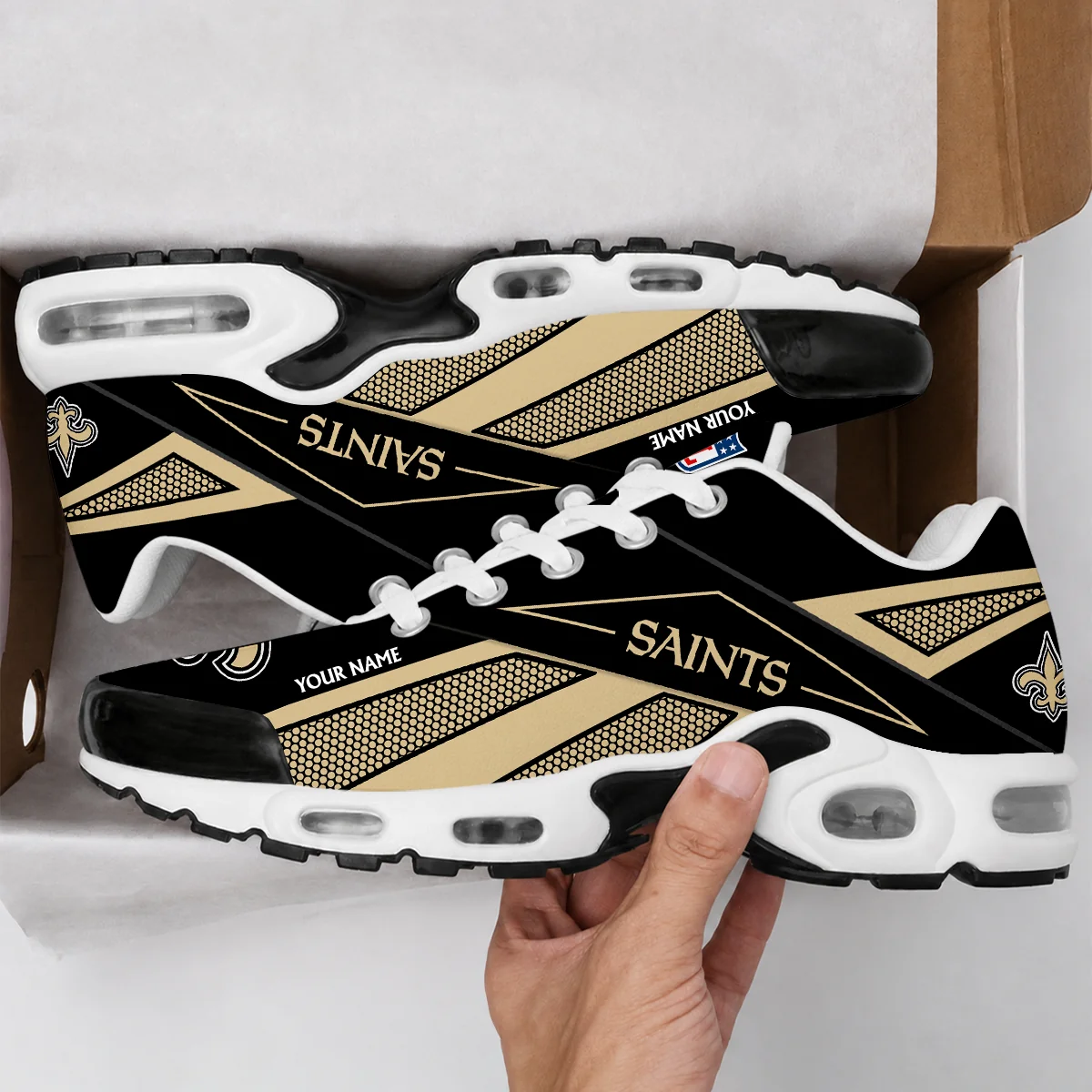 Limited Edition – Customized NFL New Orleans Saints Air Max Plus Sneakers