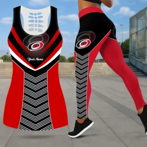Limited Edition – Customized NHL Carolina Hurricanes Leggings & Hollow Tank Top Set