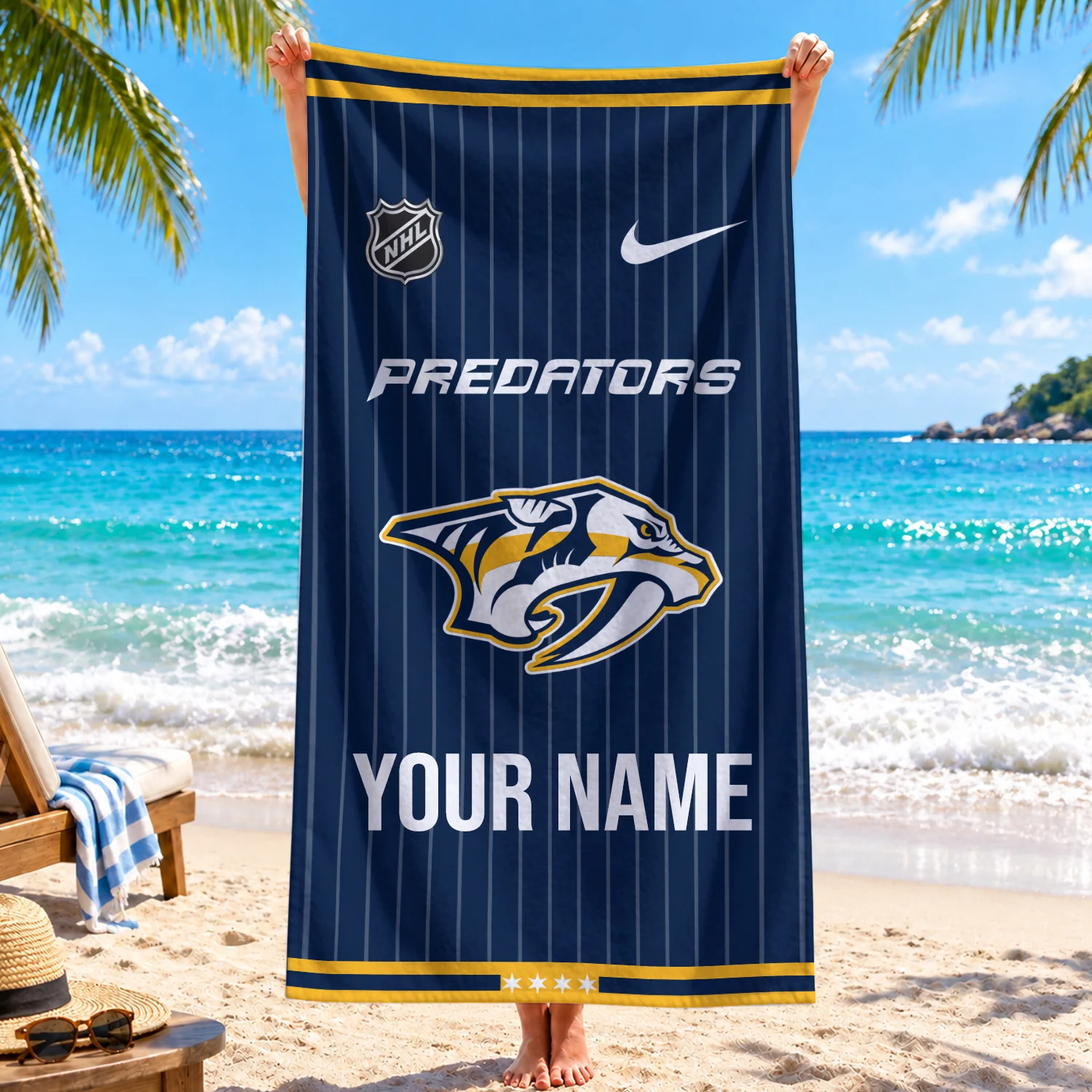 Limited Edition – Customized NHL Nashville Predators Beach Towel