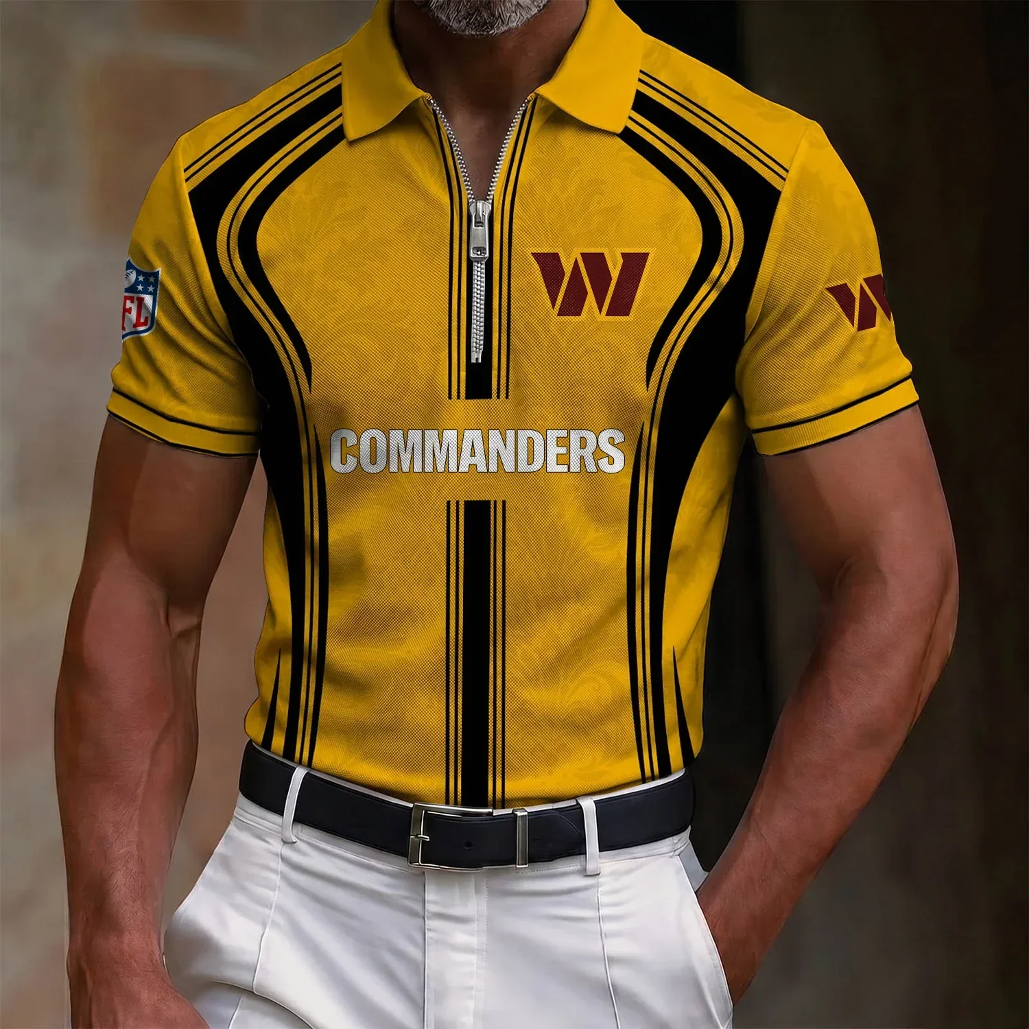 Limited Edition – Customized NFL Washington Commanders Zip Polo Shirt
