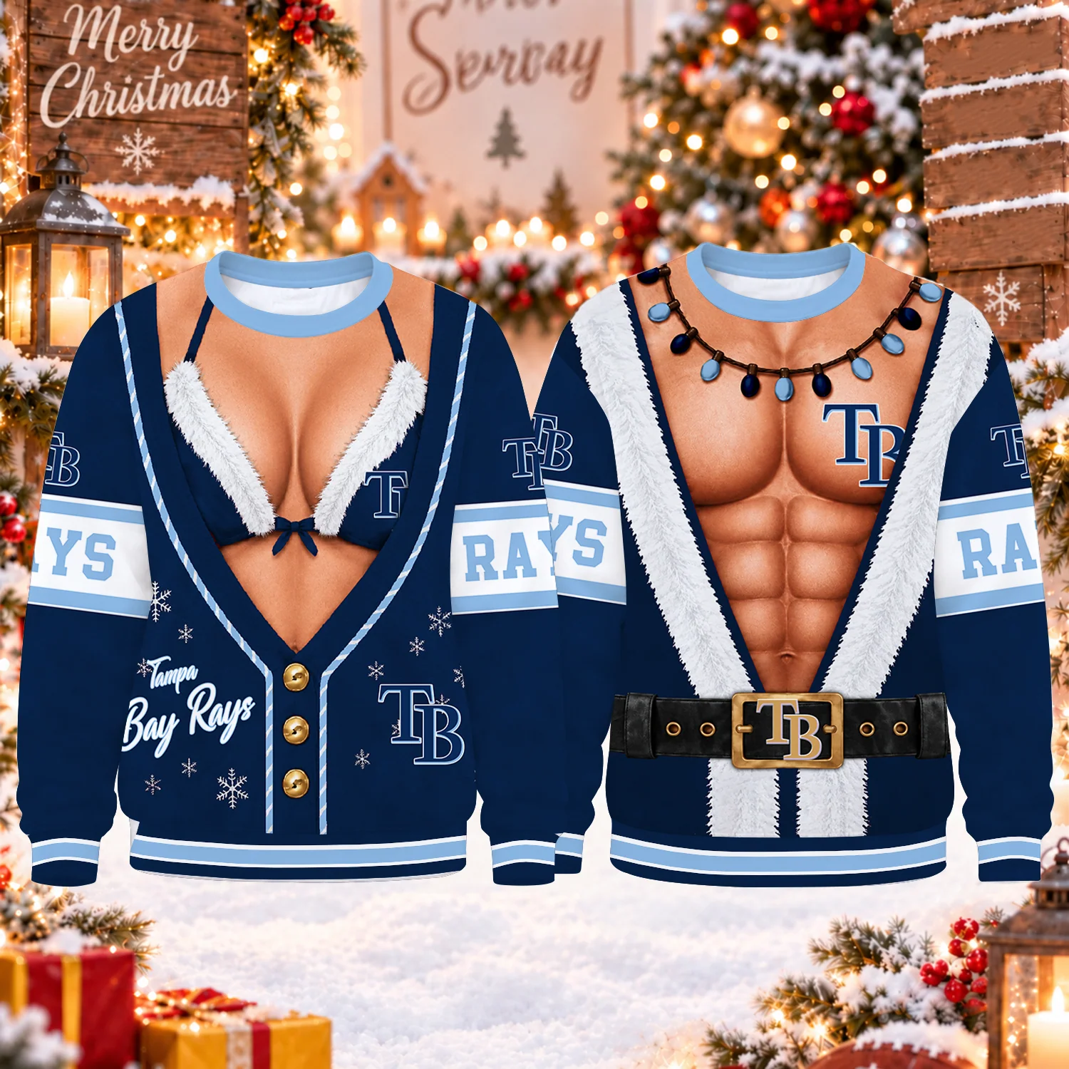 Limited Edition – Customized MLB Tampa Bay Rays Christmas Unisex Sweatshirt