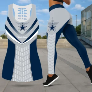 Limited Edition – Customized NFL Dallas Cowboys Leggings & Hollow Tank Top Set